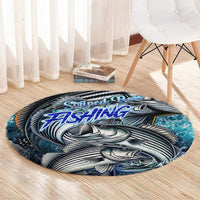 Striped Bass Fishing Round Carpet Bold Ocean Angler Design - Wonder Print Shop