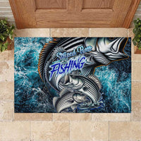 Striped Bass Fishing Rubber Doormat Bold Ocean Angler Design - Wonder Print Shop