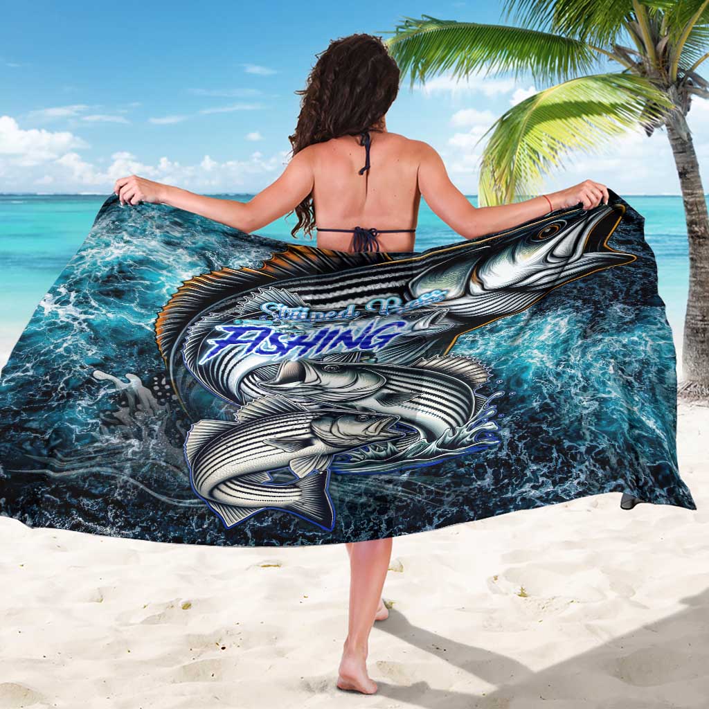 Striped Bass Fishing Sarong Bold Ocean Angler Design - Wonder Print Shop