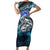 Striped Bass Fishing Short Sleeve Bodycon Dress Bold Ocean Angler Design - Wonder Print Shop