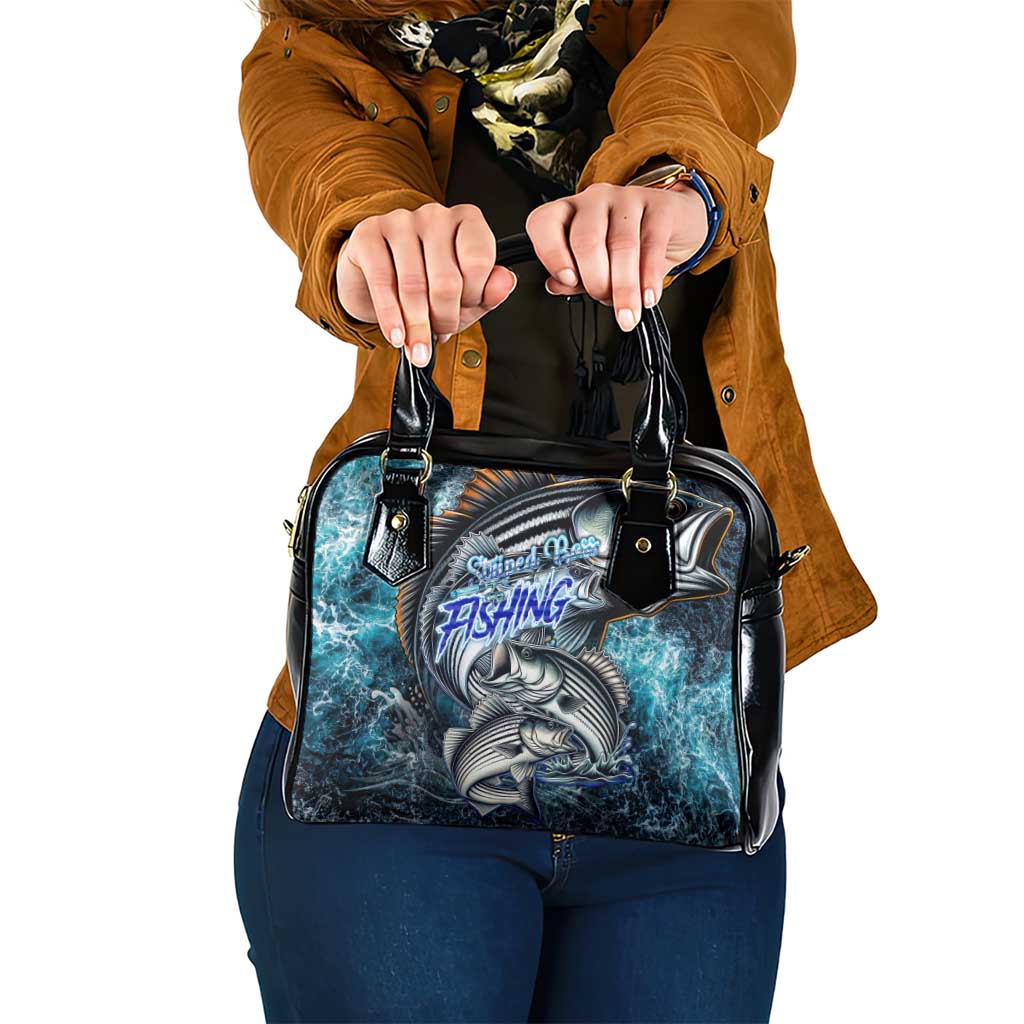 Striped Bass Fishing Shoulder Handbag Bold Ocean Angler Design - Wonder Print Shop