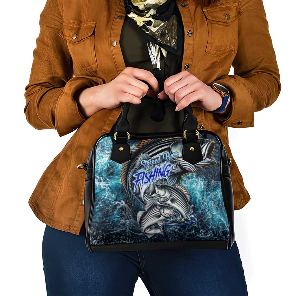 Striped Bass Fishing Shoulder Handbag Bold Ocean Angler Design - Wonder Print Shop
