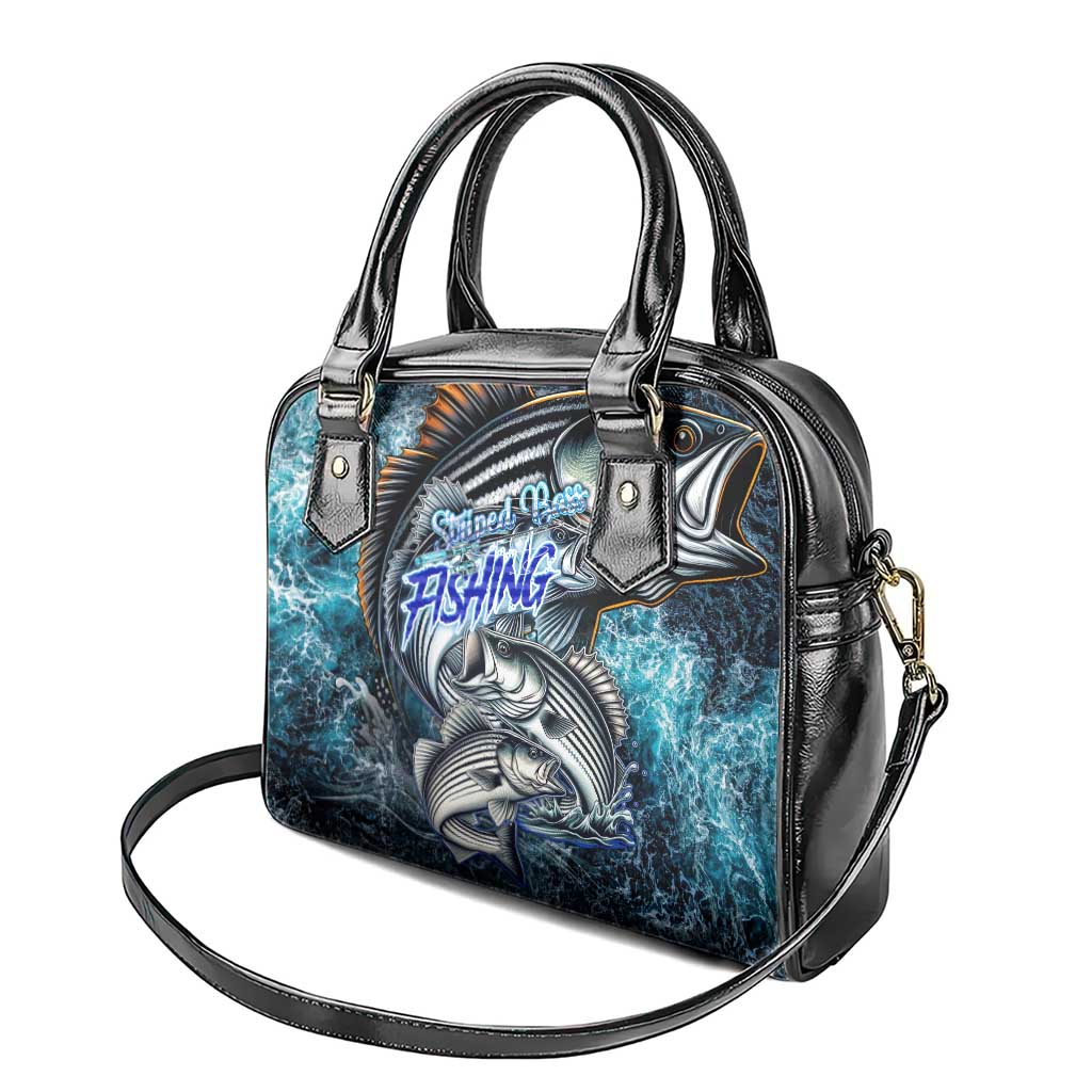 Striped Bass Fishing Shoulder Handbag Bold Ocean Angler Design - Wonder Print Shop