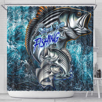 Striped Bass Fishing Shower Curtain Bold Ocean Angler Design - Wonder Print Shop