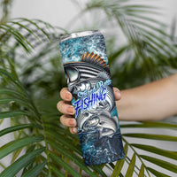Striped Bass Fishing Skinny Tumbler Bold Ocean Angler Design - Wonder Print Shop