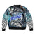 Striped Bass Fishing Sleeve Zip Bomber Jacket Bold Ocean Angler Design - Wonder Print Shop