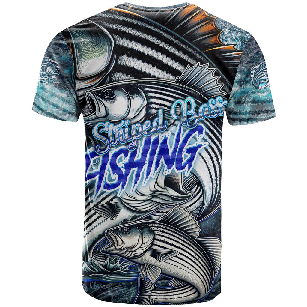 Striped Bass Fishing T Shirt Bold Ocean Angler Design - Wonder Print Shop