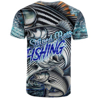 Striped Bass Fishing T Shirt Bold Ocean Angler Design - Wonder Print Shop