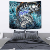 Striped Bass Fishing Tapestry Bold Ocean Angler Design - Wonder Print Shop