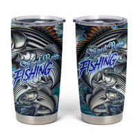 Striped Bass Fishing Tumbler Cup Bold Ocean Angler Design - Wonder Print Shop