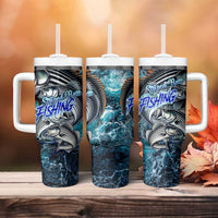 Striped Bass Fishing Tumbler With Handle Bold Ocean Angler Design - Wonder Print Shop