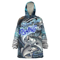 Striped Bass Fishing Wearable Blanket Hoodie Bold Ocean Angler Design - Wonder Print Shop