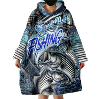 Striped Bass Fishing Wearable Blanket Hoodie Bold Ocean Angler Design - Wonder Print Shop