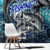 Striped Bass Fishing Window Curtain Bold Ocean Angler Design - Wonder Print Shop