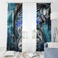 Striped Bass Fishing Window Curtain Bold Ocean Angler Design - Wonder Print Shop