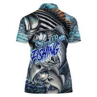 Striped Bass Fishing Women Polo Shirt Bold Ocean Angler Design - Wonder Print Shop