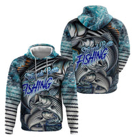 Striped Bass Fishing Zip Hoodie Bold Ocean Angler Design - Wonder Print Shop