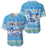 Merry Chrismukkah Baseball Jersey Jewish Christmas Gnomes and Menorahs - Wonder Print Shop