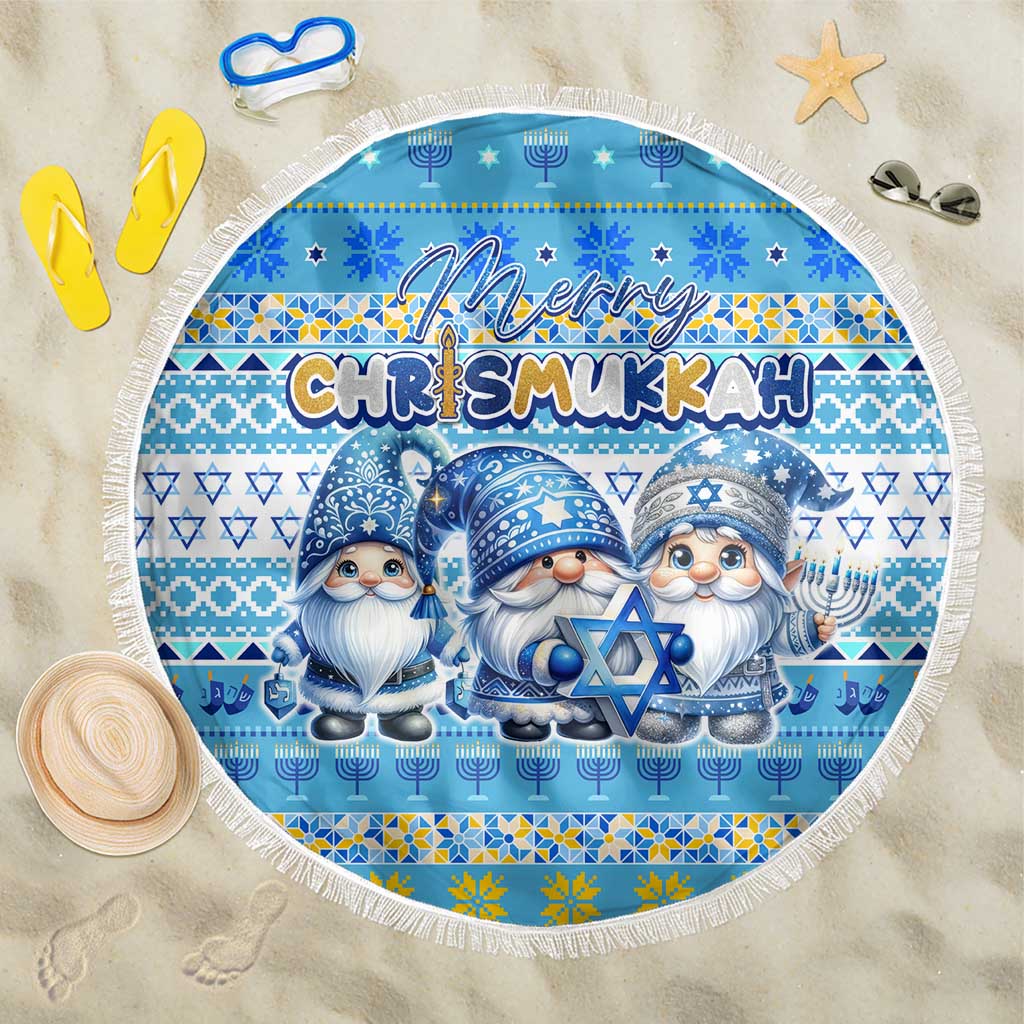 Merry Chrismukkah Beach Blanket Jewish Christmas Gnomes and Menorahs - Wonder Print Shop