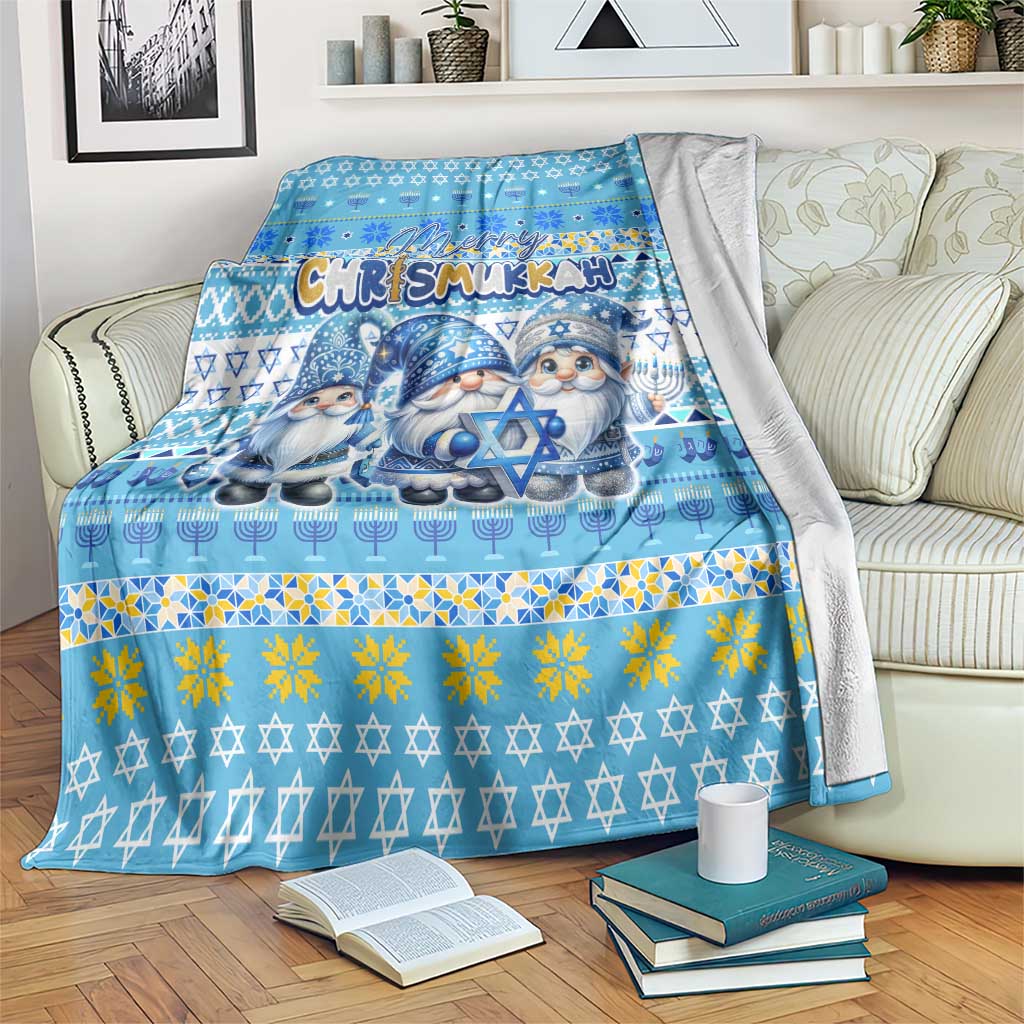 Merry Chrismukkah Blanket Jewish Christmas Gnomes and Menorahs - Wonder Print Shop
