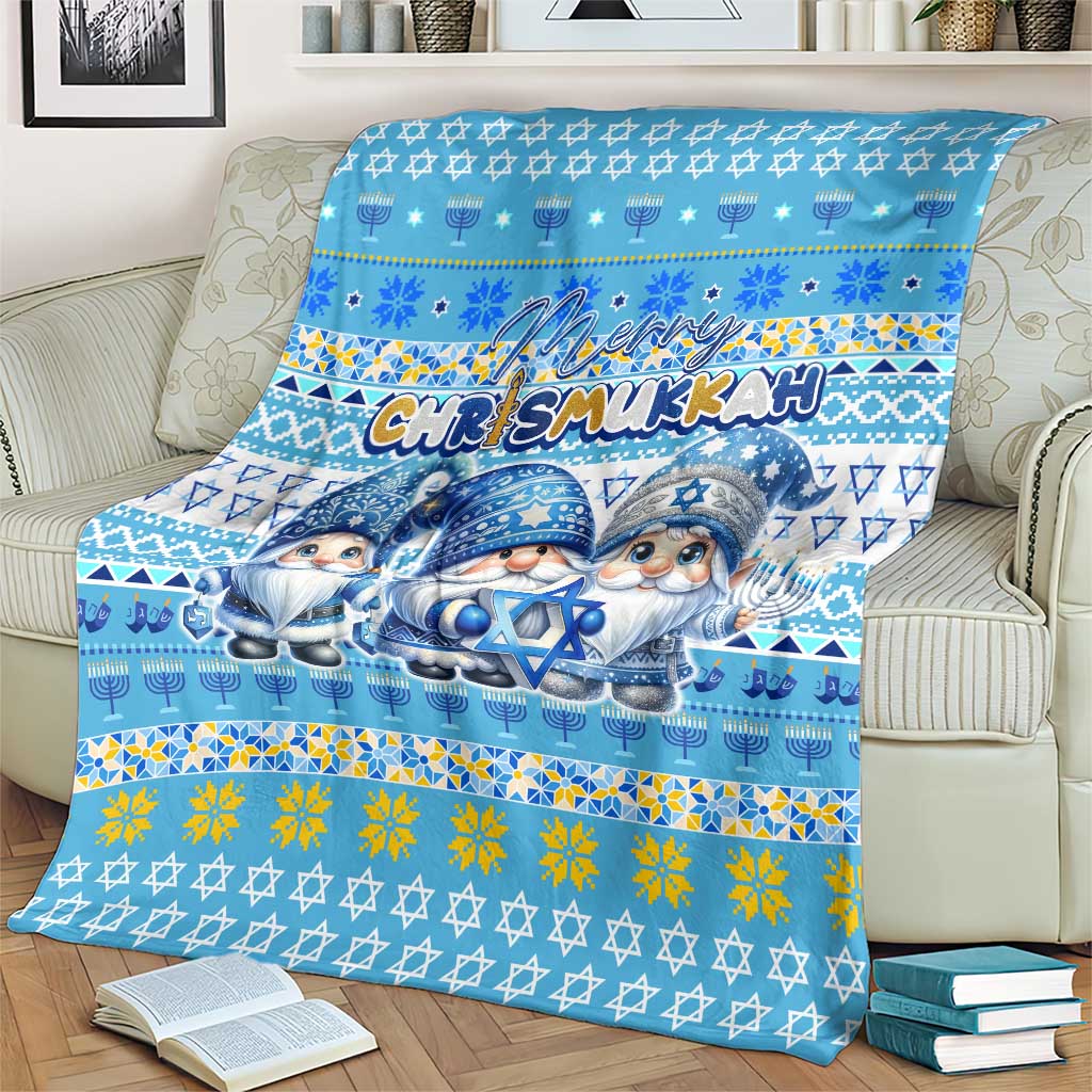 Merry Chrismukkah Blanket Jewish Christmas Gnomes and Menorahs - Wonder Print Shop