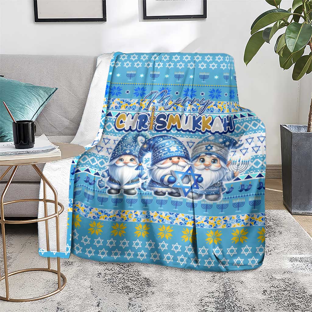 Merry Chrismukkah Blanket Jewish Christmas Gnomes and Menorahs - Wonder Print Shop