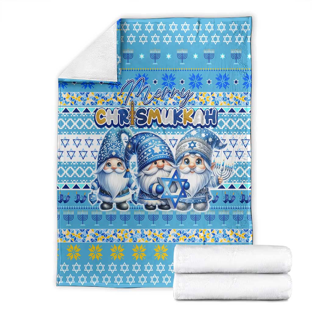Merry Chrismukkah Blanket Jewish Christmas Gnomes and Menorahs - Wonder Print Shop