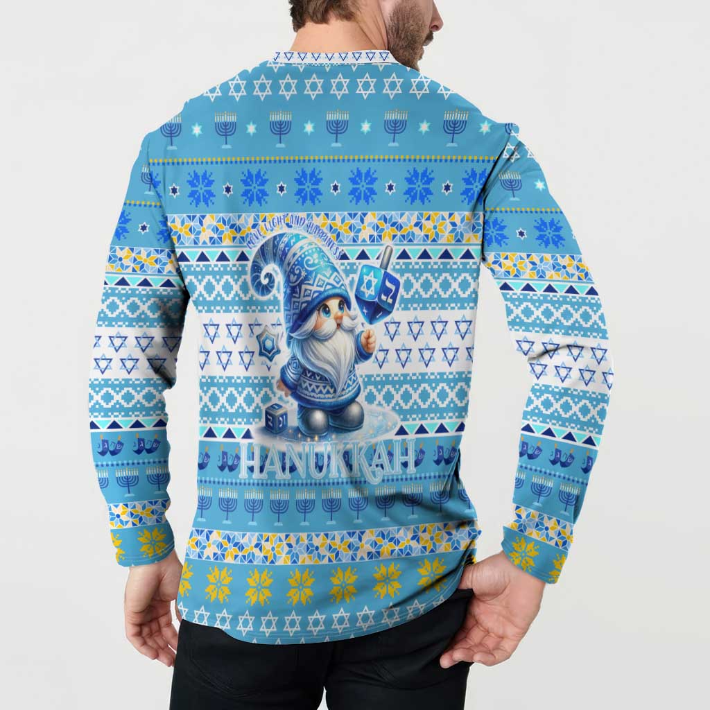 Merry Chrismukkah Button Sweatshirt Jewish Christmas Gnomes and Menorahs - Wonder Print Shop