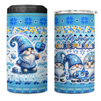 Merry Chrismukkah 4 in 1 Can Cooler Tumbler Jewish Christmas Gnomes and Menorahs - Wonder Print Shop