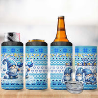 Merry Chrismukkah 4 in 1 Can Cooler Tumbler Jewish Christmas Gnomes and Menorahs - Wonder Print Shop