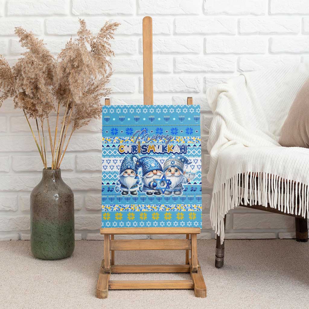 Merry Chrismukkah Canvas Wall Art Jewish Christmas Gnomes and Menorahs - Wonder Print Shop