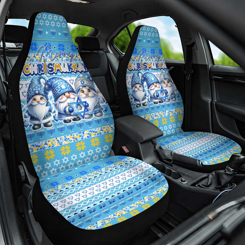 Merry Chrismukkah Car Seat Cover Jewish Christmas Gnomes and Menorahs - Wonder Print Shop