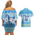 Merry Chrismukkah Couples Matching Off Shoulder Short Dress and Hawaiian Shirt Jewish Christmas Gnomes and Menorahs - Wonder Print Shop