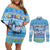 Merry Chrismukkah Couples Matching Off Shoulder Short Dress and Long Sleeve Button Shirt Jewish Christmas Gnomes and Menorahs - Wonder Print Shop