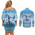 Merry Chrismukkah Couples Matching Off Shoulder Short Dress and Long Sleeve Button Shirt Jewish Christmas Gnomes and Menorahs - Wonder Print Shop