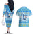 Merry Chrismukkah Couples Matching Off The Shoulder Long Sleeve Dress and Hawaiian Shirt Jewish Christmas Gnomes and Menorahs - Wonder Print Shop