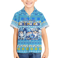 Merry Chrismukkah Family Matching Long Sleeve Bodycon Dress and Hawaiian Shirt Jewish Christmas Gnomes and Menorahs - Wonder Print Shop