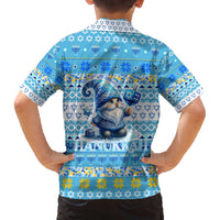 Merry Chrismukkah Family Matching Off The Shoulder Long Sleeve Dress and Hawaiian Shirt Jewish Christmas Gnomes and Menorahs - Wonder Print Shop