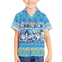 Merry Chrismukkah Family Matching Short Sleeve Bodycon Dress and Hawaiian Shirt Jewish Christmas Gnomes and Menorahs - Wonder Print Shop