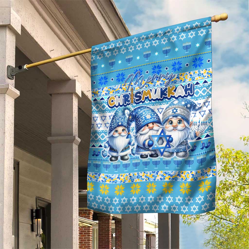 Merry Chrismukkah Garden Flag Jewish Christmas Gnomes and Menorahs - Wonder Print Shop