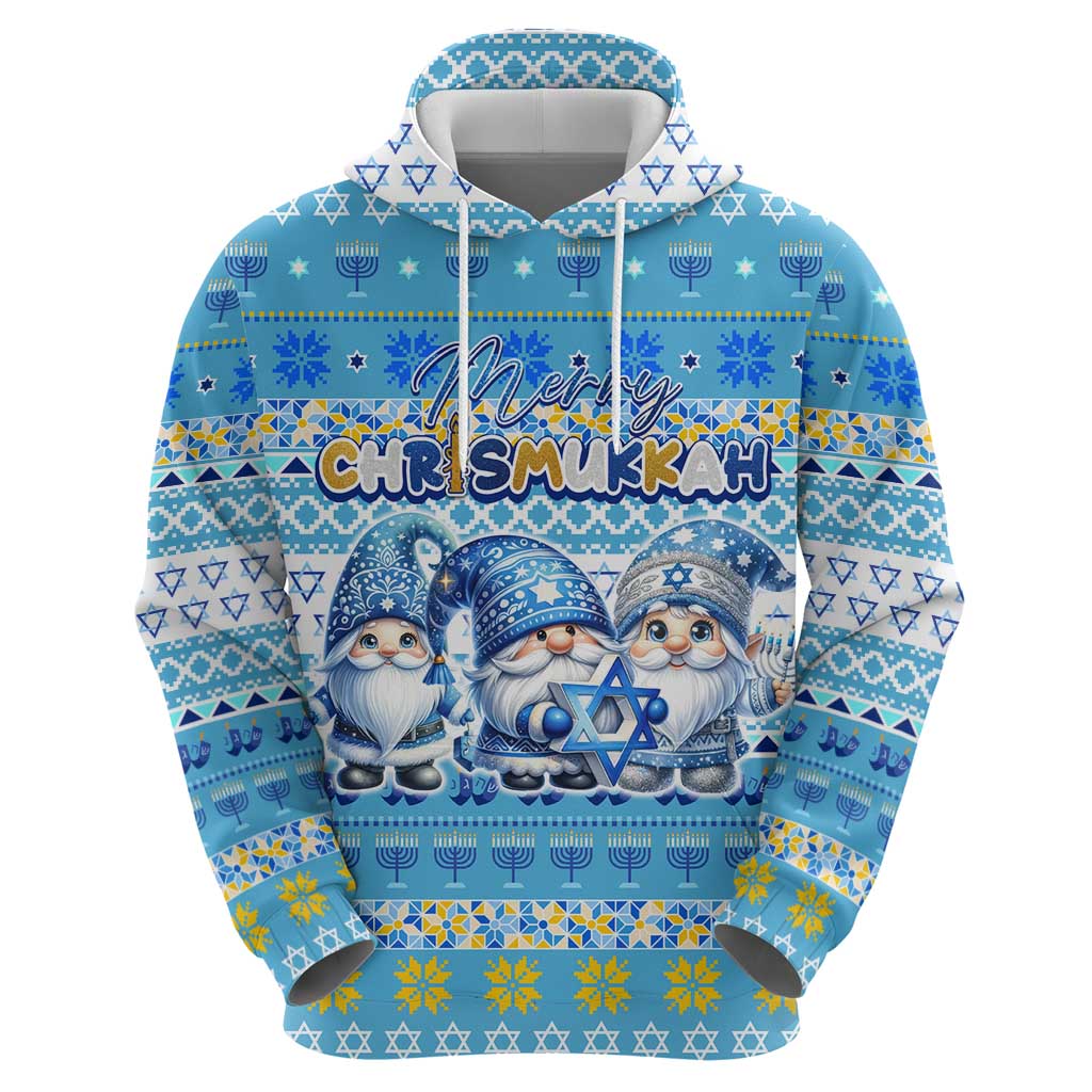 Merry Chrismukkah Hoodie Jewish Christmas Gnomes and Menorahs - Wonder Print Shop