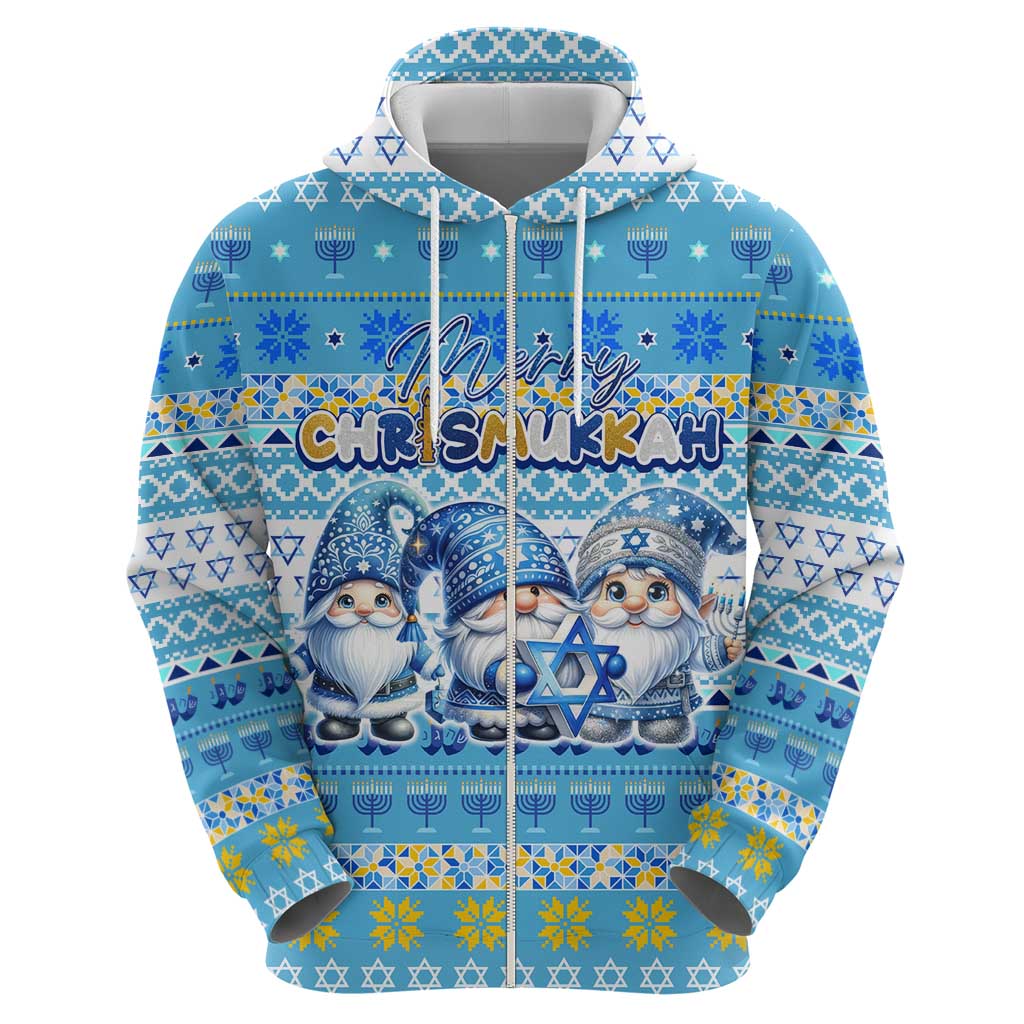 Merry Chrismukkah Hoodie Jewish Christmas Gnomes and Menorahs - Wonder Print Shop