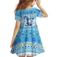 Merry Chrismukkah Kid Short Sleeve Dress Jewish Christmas Gnomes and Menorahs - Wonder Print Shop