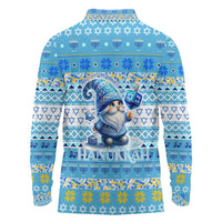 Merry Chrismukkah Long Sleeve Polo Shirt Jewish Christmas Gnomes and Menorahs - Wonder Print Shop