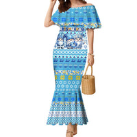 Merry Chrismukkah Mermaid Dress Jewish Christmas Gnomes and Menorahs - Wonder Print Shop