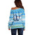 Merry Chrismukkah Off Shoulder Sweater Jewish Christmas Gnomes and Menorahs - Wonder Print Shop