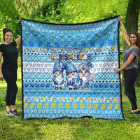 Merry Chrismukkah Quilt Jewish Christmas Gnomes and Menorahs - Wonder Print Shop