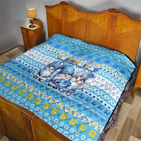Merry Chrismukkah Quilt Jewish Christmas Gnomes and Menorahs - Wonder Print Shop
