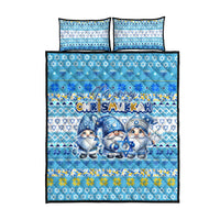 Merry Chrismukkah Quilt Bed Set Jewish Christmas Gnomes and Menorahs - Wonder Print Shop