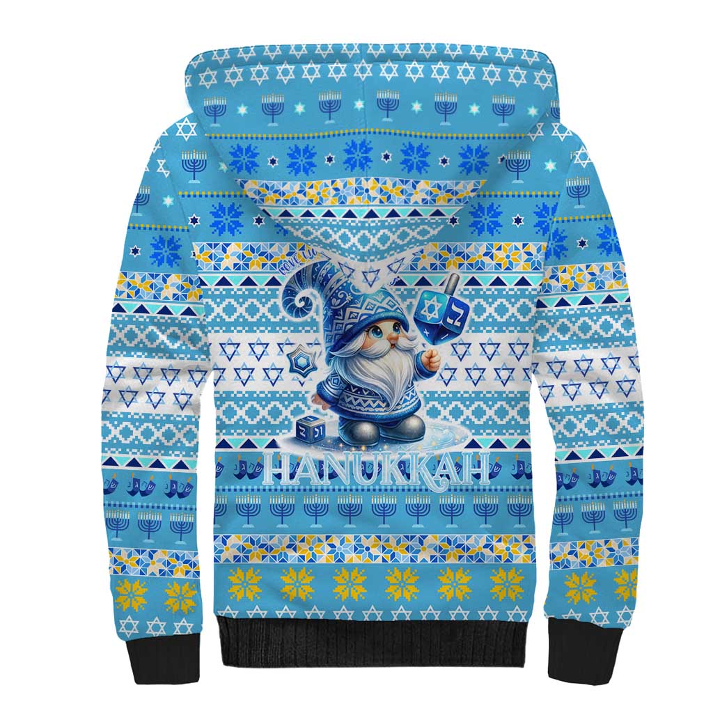 Merry Chrismukkah Sherpa Hoodie Jewish Christmas Gnomes and Menorahs - Wonder Print Shop